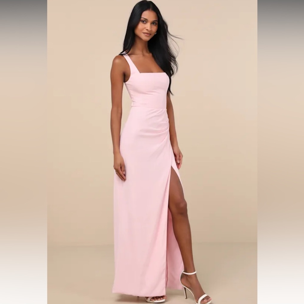 NWT-Glamorous Disposition Light Pink Ruched Dress